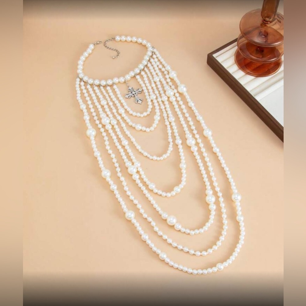 ✨Elegant White Pearl Necklace Set - Picture 3 of 5